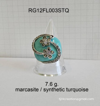Turquoise Ring with Marcasite